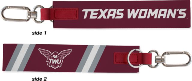 Texas Woman's University  Pioneers Carabiner Strap Keychain