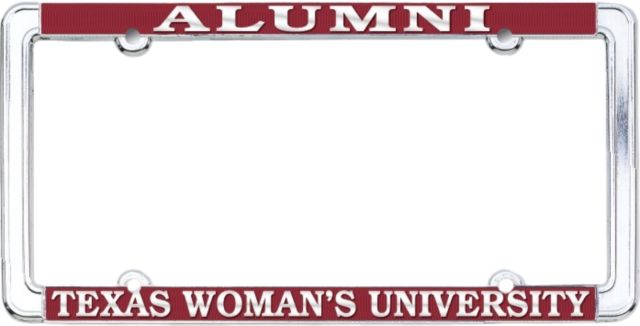 Texas Woman's University  Alumni Polished License Plate Frame