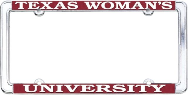 Texas Woman's University  Thin Rim License Plate Frame