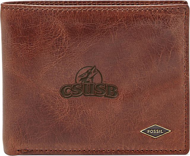 Fossil Leather Ryan RFID Flip ID Bifold - Dark Brown - ONLINE ONLY