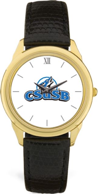 CSI Men's Black Leather  Wristwatch  (Gift Boxed) With Colored Medallion - ONLINE ONLY