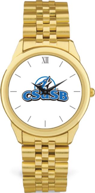 CSI Men's Gold Rolled Link Wristwatch  (Gift Box) With Colored Medallion - ONLINE ONLY