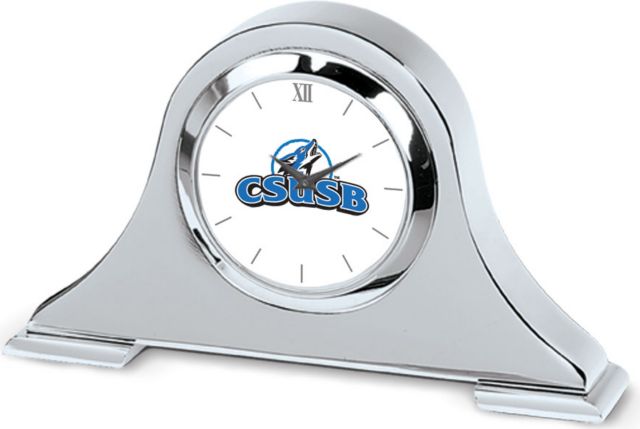 CSI Silver Napoleon Desk Clock With Colored Medallion - ONLINE ONLY