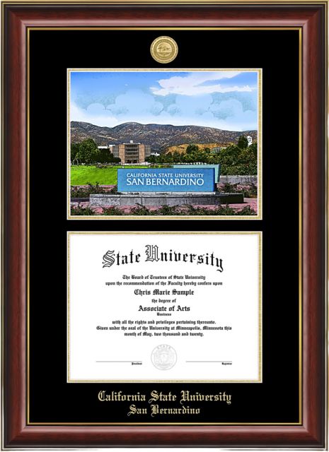 California State University San Bernardino 8.5x11 Mahogany Diploma Frame