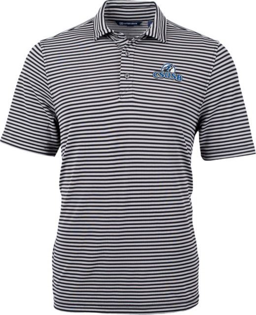 California State University San Bernardino Striped Eco Polo
