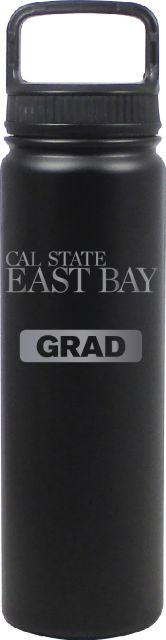 24 oz Matte Black Stainless Steel Water Bottle Grad