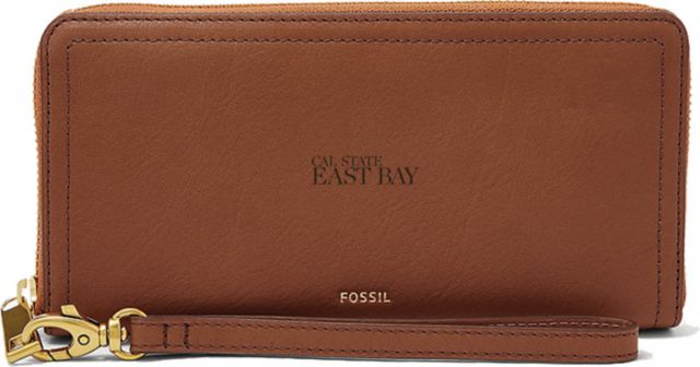 Fossil Leather Logan RFID Zip Around Clutch - Brown - ONLINE ONLY