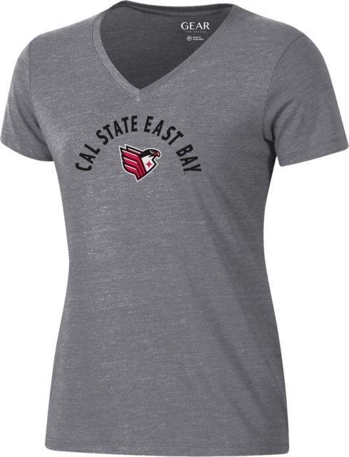 California State University East Bay Pioneers Women's V-Neck Short Sleeve T-Shirt