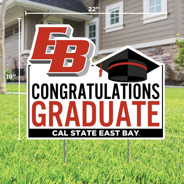 California State University East Bay Grad 22 x 19 Lawn Sign