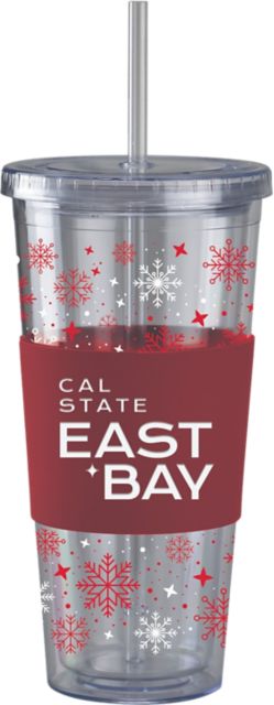 California State University East Bay Straw Snowflake Tumbler