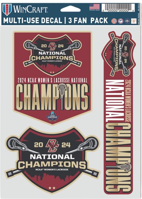 Boston College Women's Lacrosse 2024 National Champions 5.5'' x 7.75'' Fan Decals