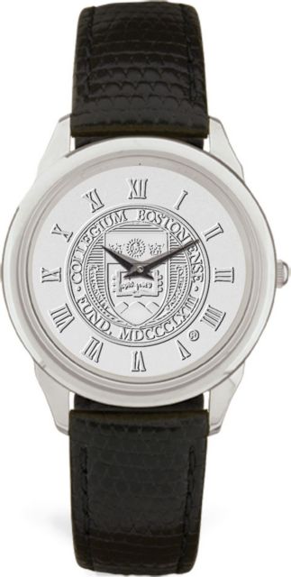 Men's Silver Wristwatch with Black Leather Band - ONLINE ONLY
