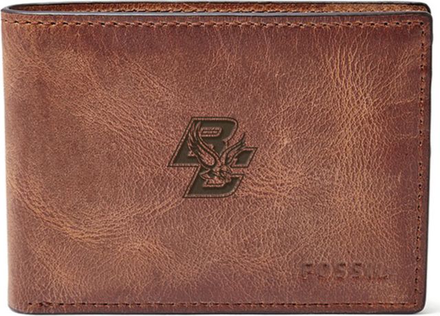 Fossil Leather Derrick Front Pocket Bifold - Brown - ONLINE ONLY