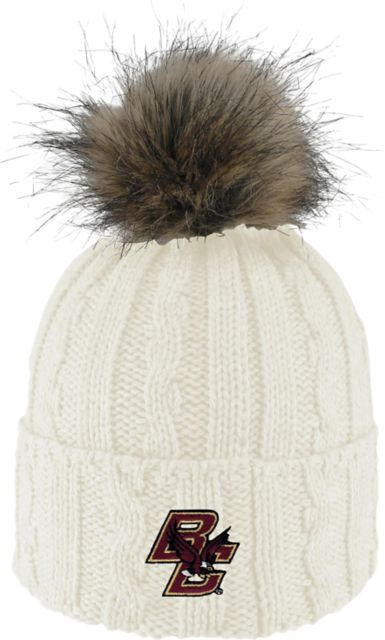 Boston College Women's Fur Pom Beanie