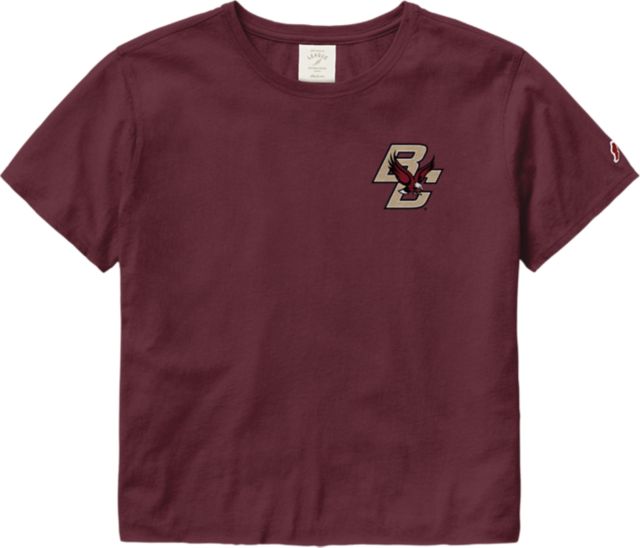 Women's League Collegiate Wear Maroon Boston College Eagles Clothesline Crop T-Shirt Size: Small