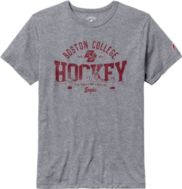 Men's Champion Gray Boston College Eagles Icon Logo Hockey Jersey T-Shirt