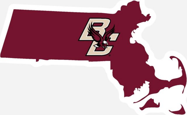 Boston College 6 in. x 6 in. State Outline Magnet