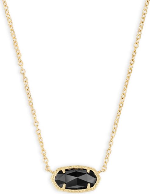 Elisa Short Pendant Necklace Gold Black