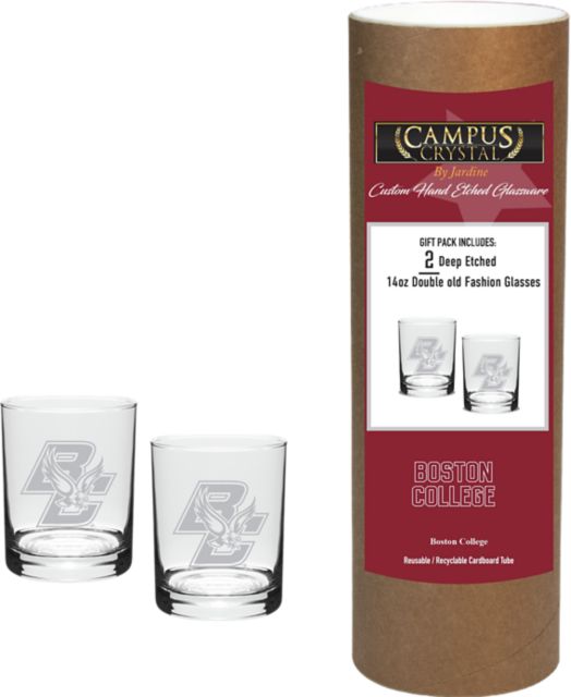 Boston College 14 oz. Double Old Fashion Glass - Set of 2