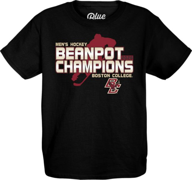 Boston College Eagles Men's Hockey 2026 Beanpot Champions Youth Short Sleeve T-Shirt
