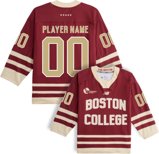 Boston College Men's Hockey New Balance Youth Player Name Replica Jersey