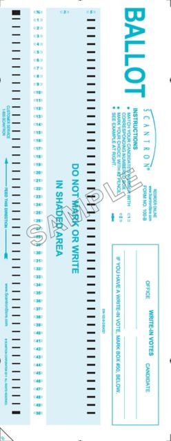 SCANTRON 100Q BALLOT