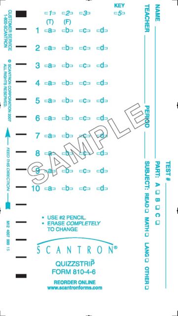 SCANTRON ALPHA ELEM 1/S