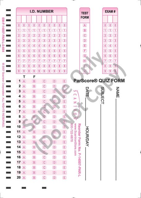 SCANTRON PARSCORE INK