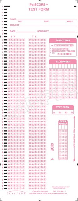 SCANTRON PARSCORE TEST 200ITEM