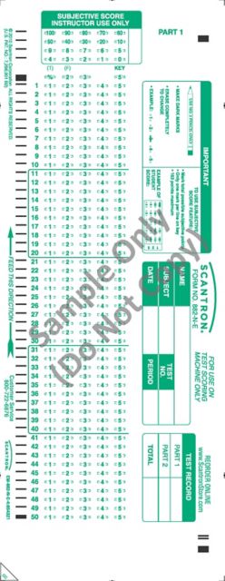 SCANTRON 100QUES/5CH 2S NUMERI
