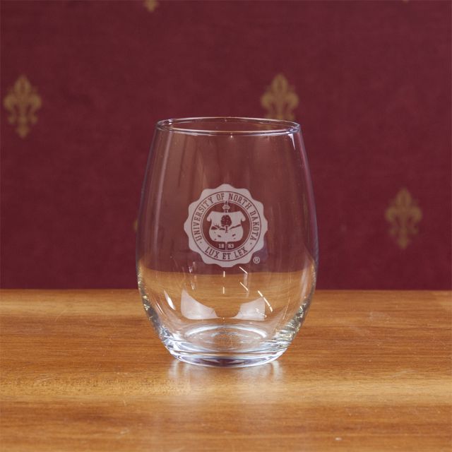 University of North Dakota 15 Oz. Stemless Wine Glass