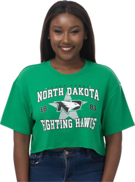 University of North Dakota Fighting Hawks Women's Boxy Crop Short Sleeve T-Shirt