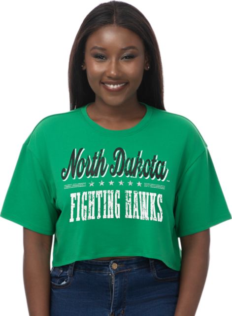 University of North Dakota Fighting Hawks Women's Boxy Crop Short Sleeve T-Shirt