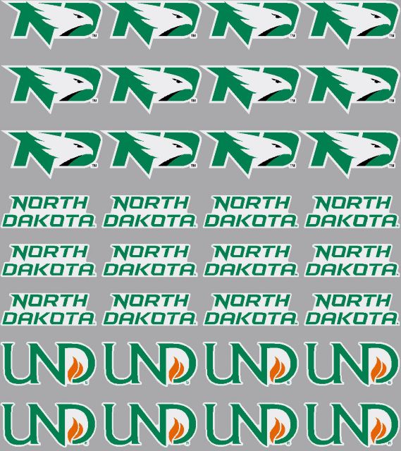 University of North Dakota Fighting Hawks Sticker Sheet