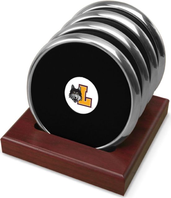 CSI  Set Of 4 Silver Round Coaster Gift Boxed With Colored Medallion - ONLINE ONLY