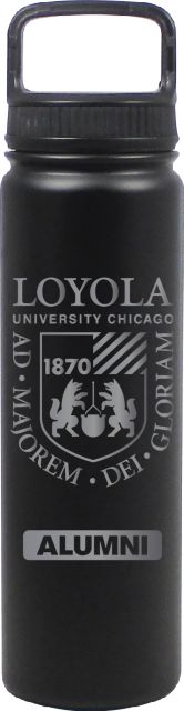 24 oz Matte Black Stainless Steel Water Bottle Alumni