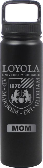 24 oz Matte Black Stainless Steel Water Bottle Mom