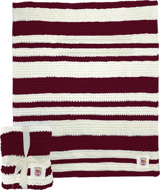 Loyola University Chicago Cable Knit Throw 50x60