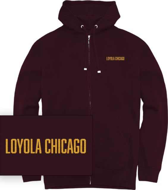Loyola University Chicago Chainstitch Full Zip Hooded Sweatshirt