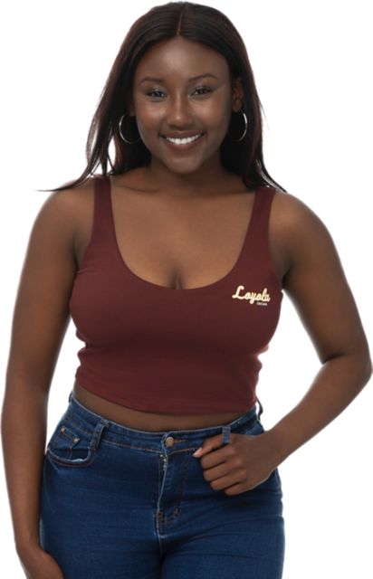 Loyola University Chicago Women's V-Neck Cropped Tank Top