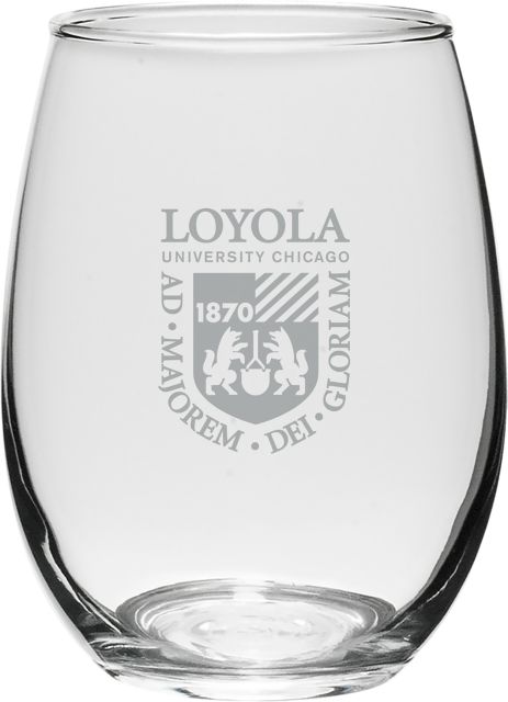 Loyola University Chicago 21 oz. Stemless Wine Glass