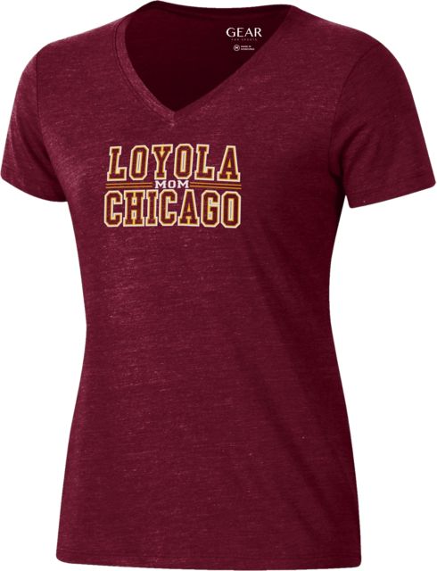 Loyola University Chicago Women's Mom V-Neck Short Sleeve T-Shirt
