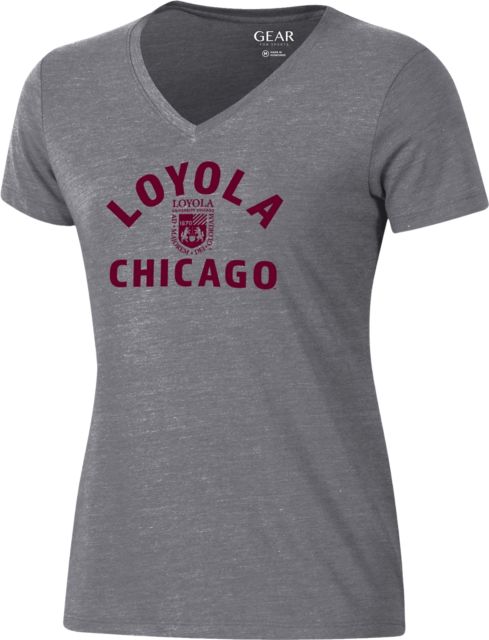 Loyola University Chicago Ramblers Women's V-Neck Short Sleeve T-Shirt