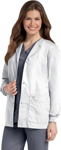 Landau Women's Snap Front Warm-up Scrub Jacket