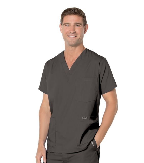 MENS 5 POCKET SCRUB BLACK MED
