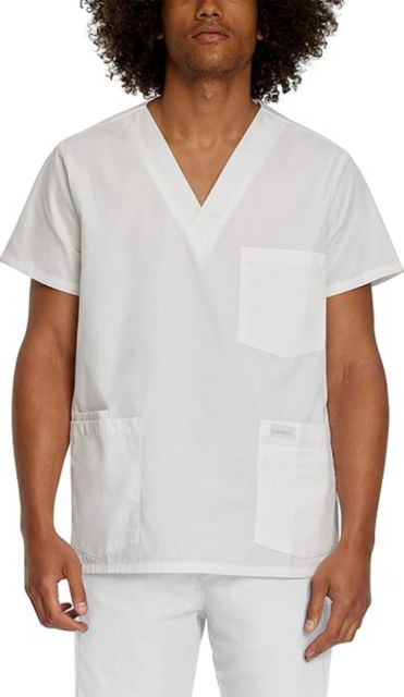 MENS 5 POCKET SCRUB WHITE XXL