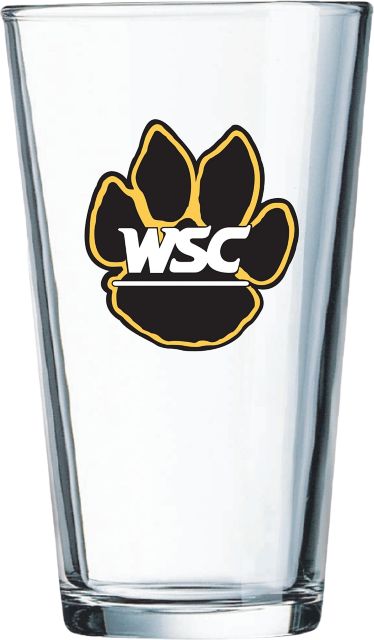Wayne State College Wildcats 16 oz. Glass