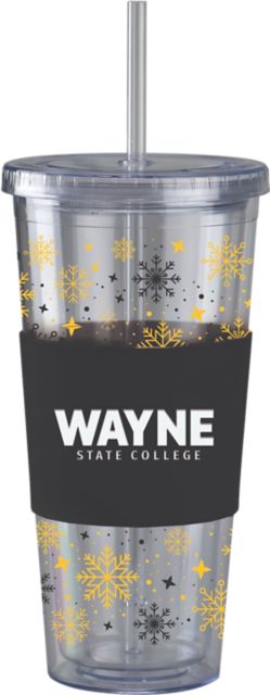 Wayne State College Straw Snowflake Tumbler