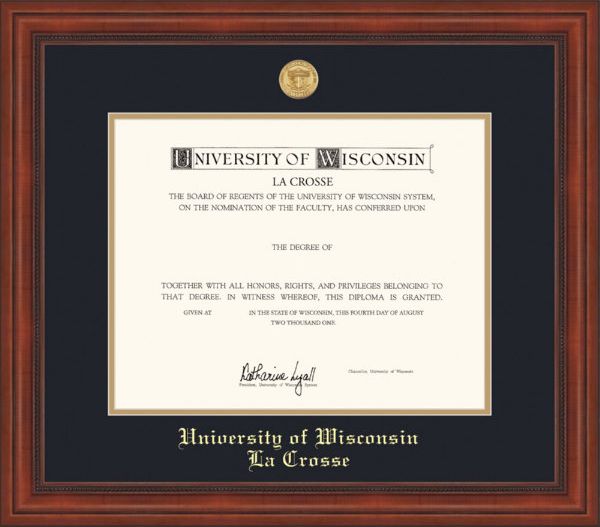 University Of Wisconsin - La Crosse Millenium Diploma Frame -ONLINE ONLY