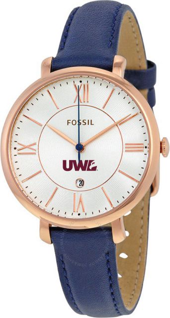 Jacqueline navy leather on sale watch